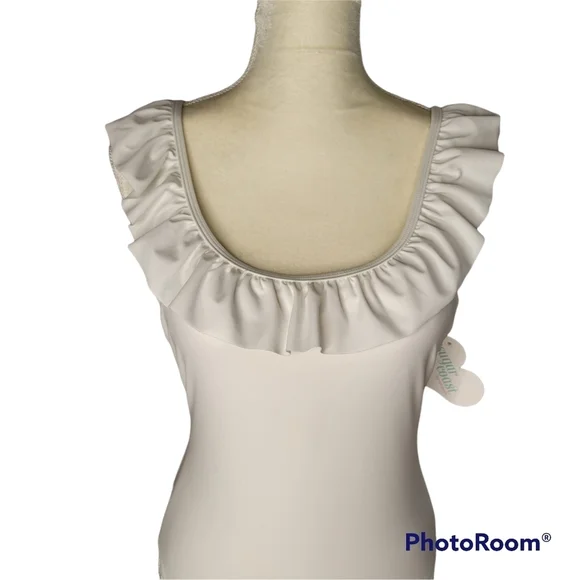 SUGAR Coast White Ruffled Swimsuit - Picture 7 of 12